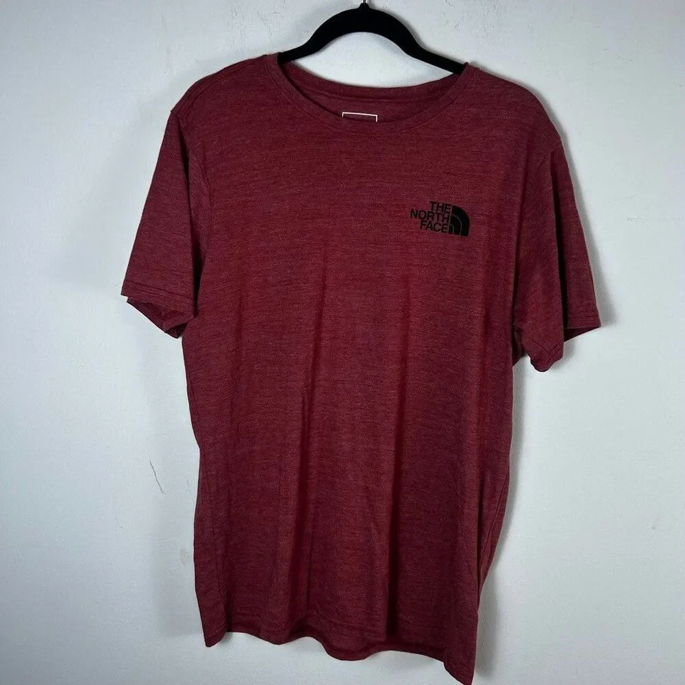 The North Face Shirt Mens Large Red Heather Never Stop Exploring Graphic Tee